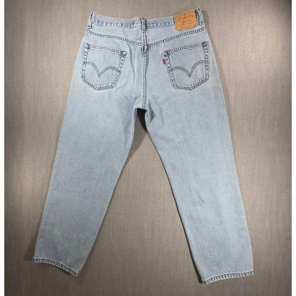 Levi's 550 Relaxed‎ Fit Jeans Men W36 L30 Light Wash Blue Denim Tapered Leg